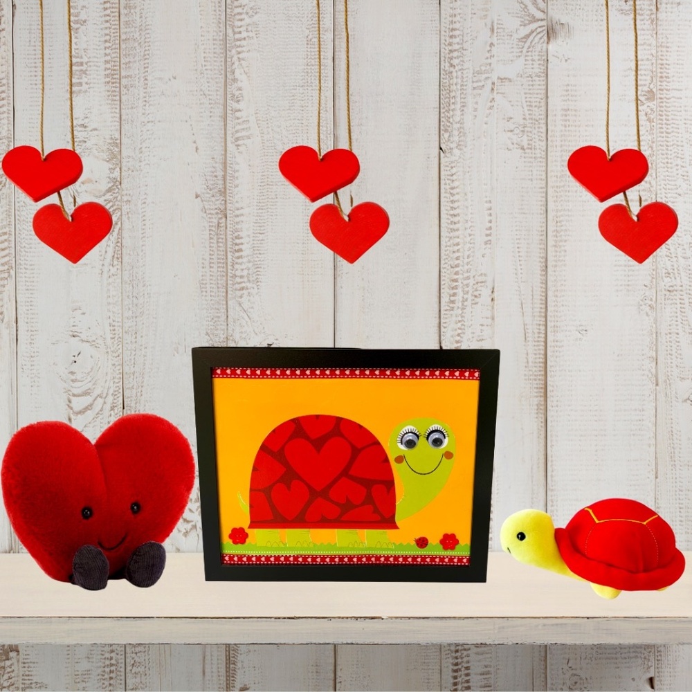 Turtle framed,Animal on frame,kids room decor,nursery wall art,funny animals art